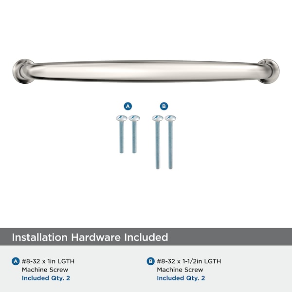 Amerock Renown 6-5/16 inch 160mm Center-to-Center Polished Nickel Cabinet Pull - BP36796PN