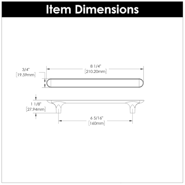 Hickory Hardware Maven Collection Pull 6-5/16 Inch 160mm Center to Center Chrome Finish - H078781CH