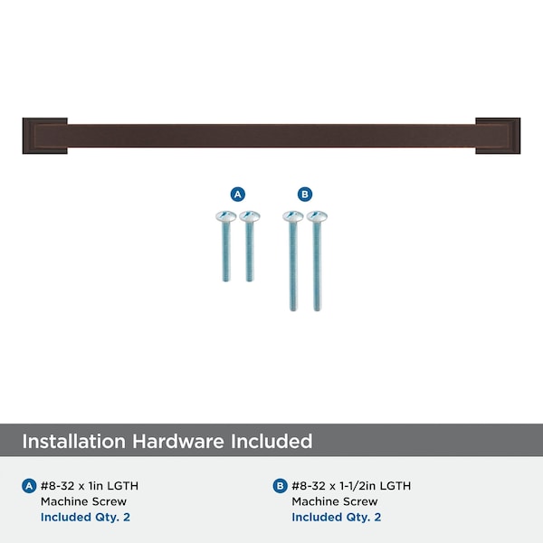 Amerock Candler 12-5/8 inch 320mm Center-to-Center Oil-Rubbed Bronze Cabinet Pull - BP29353ORB