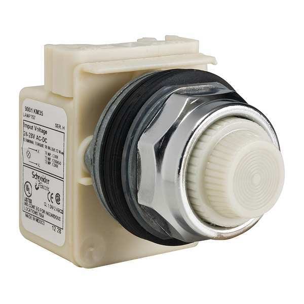 Luz piloto Schneider Electric, Incandescente, Blanco, 24-28VCA/VCC - 9001KP35W31