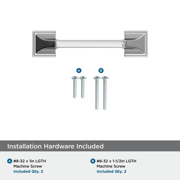 Amerock Exceed 3 inch 76mm Center-to-Center Polished Chrome Cabinet Pull - BP3737526
