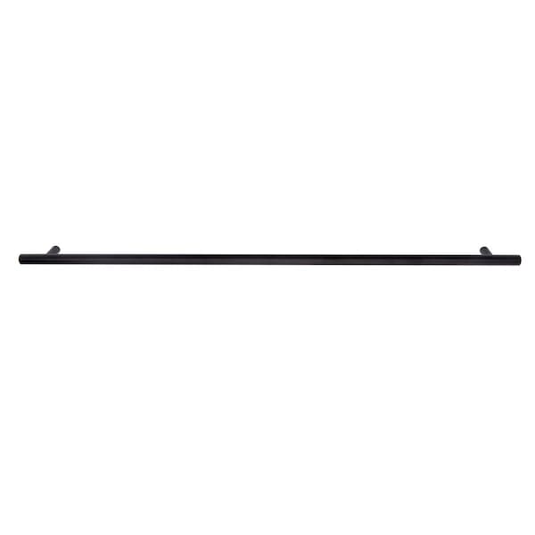 South Main Hardware Euro Bar Cabinet Handle (1/2" Diameter), 21.25" Length (18.9" Hole Center), Flat Black, 10PK - SH487-FB-10