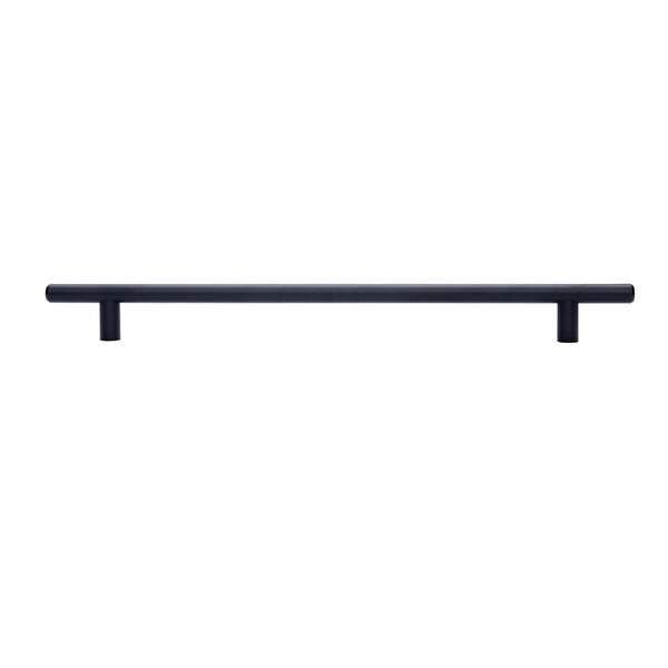South Main Hardware Euro Bar Cabinet Handle (1/2" Diameter), 21.25" Length (18.9" Hole Center), Flat Black, 10PK - SH487-FB-10