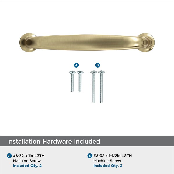 Amerock Renown 3-3/4 inch 96mm Center-to-Center Golden Champagne Cabinet Pull - BP36794BBZ