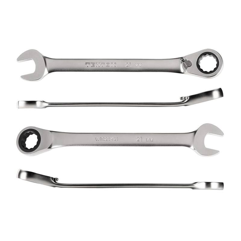 TEKTON 21 mm Reversible 12-Point Ratcheting Combination Wrench - WRC23421