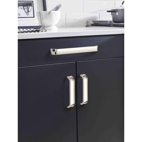 Amerock Concentric 10-1/16 in 256 mm Center-to-Center Polished Nickel Cabinet Pull - BP36816PN