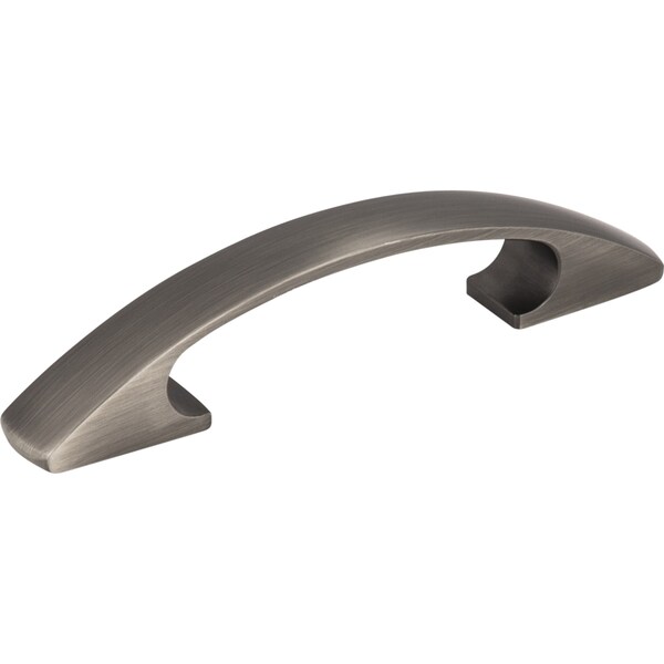 Elements By Hardware Resources 3" Center-to-Center Brushed Pewter Arched Strickland Cabinet Pull - 771-3BNBDL