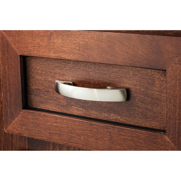 Elements By Hardware Resources 3" Center-to-Center Brushed Pewter Arched Strickland Cabinet Pull - 771-3BNBDL