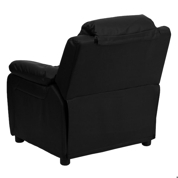 Flash Furniture Kids Recliner, 26" to 39" x 28", Upholstery Color: Black - BT-7985-KID-BK-LEA-GG
