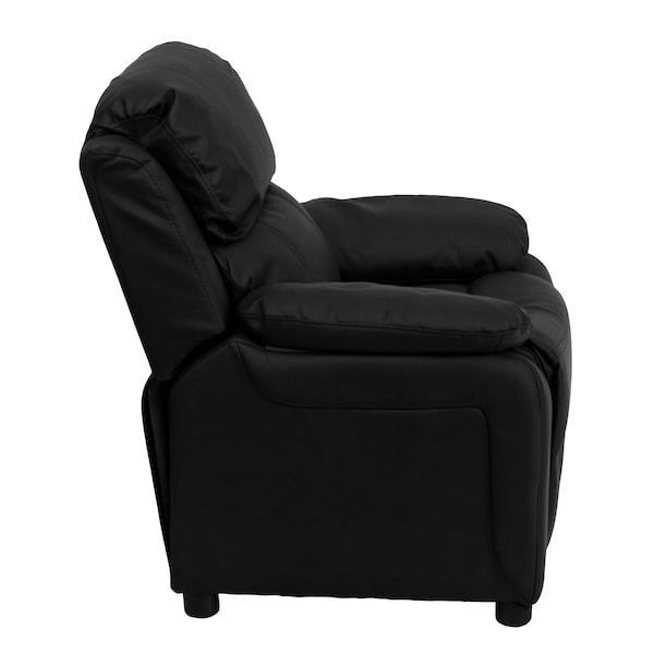 Flash Furniture Kids Recliner, 26" to 39" x 28", Upholstery Color: Black - BT-7985-KID-BK-LEA-GG