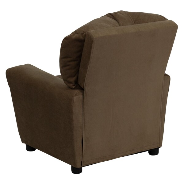 Flash Furniture Kids Recliner, 25" to 39" x 28", Upholstery Color: Brown, Weight Capacity: 90 lb. - BT-7950-KID-MIC-BRWN-GG