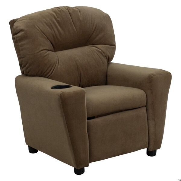 Flash Furniture Kids Recliner, 25" to 39" x 28", Upholstery Color: Brown, Weight Capacity: 90 lb. - BT-7950-KID-MIC-BRWN-GG