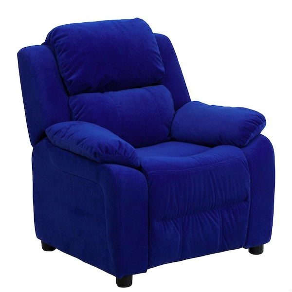 Flash Furniture Kids Recliner, 26" to 39" x 28", Upholstery Color: Blue, Weight Capacity: 90 lb. - BT-7985-KID-MIC-BLUE-GG