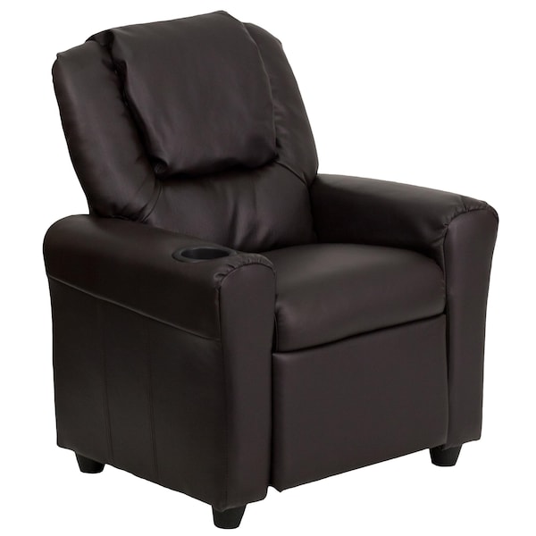 Flash Furniture Kids Recliner, 21-1/2" to 36-1/2" x 27", Upholstery Color: Brown - DG-ULT-KID-BRN-GG