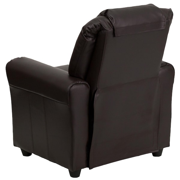 Flash Furniture Kids Recliner, 21-1/2" to 36-1/2" x 27", Upholstery Color: Brown - DG-ULT-KID-BRN-GG