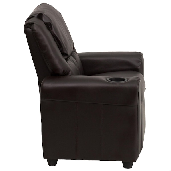 Flash Furniture Kids Recliner, 21-1/2" to 36-1/2" x 27", Upholstery Color: Brown - DG-ULT-KID-BRN-GG