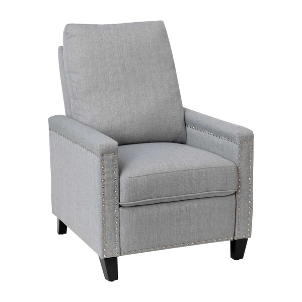 Flash Furniture Light Gray Push Back Recliner - Accent Nail Trim - BO-BS7003-LGY-GG