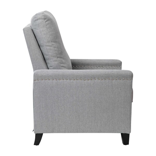 Flash Furniture Light Gray Push Back Recliner - Accent Nail Trim - BO-BS7003-LGY-GG