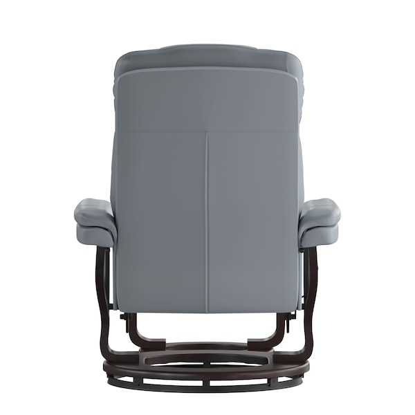 Flash Furniture Allie Recliner Chair with Ottoman Gray LeatherSoft Swivel Recliner Chair with Ottoman Footrest - BT-7821-GY-GG