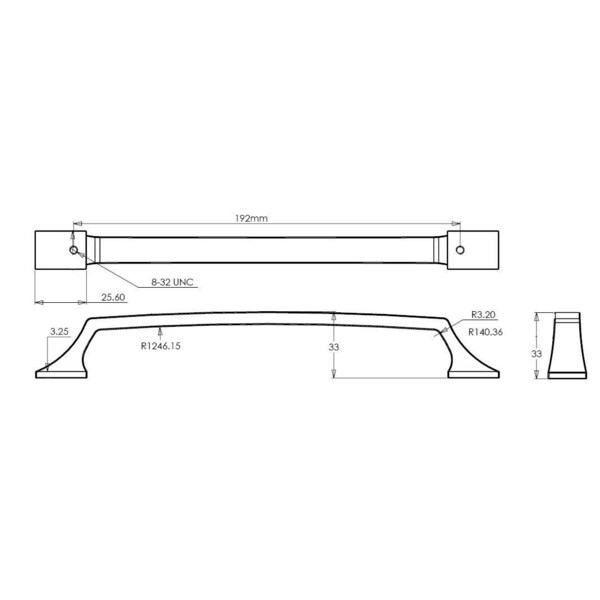 Richelieu 7-9/16 in. (192 mm) Center-to-Center Brushed Nickel Transitional Drawer Pull - BP765192195