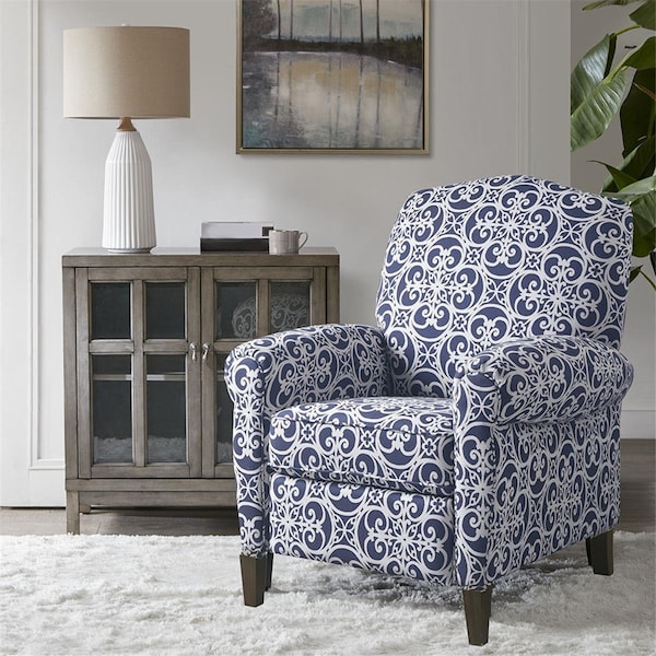 Madison Park Navy & Multi Color Kirby Push Back Recliner - MP103-1051