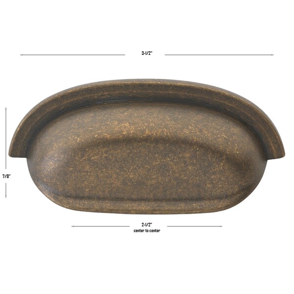 Gliderite Hardware 2-1/2 in. Center to Center Antique Brass Classic Bin Pull - 4081-AB, 5PK - 4081-AB-5