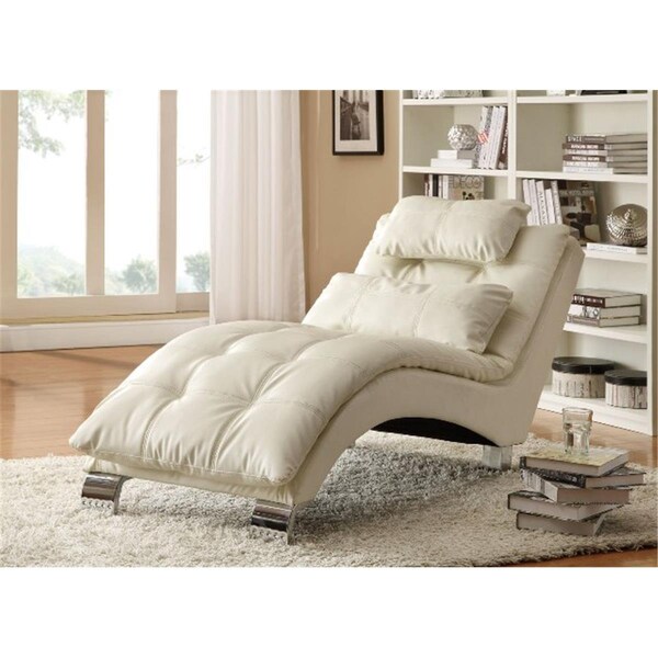 Coaster Coaster 550078 Living Room Chaise with Sophisticated Modern Look - White - 550078