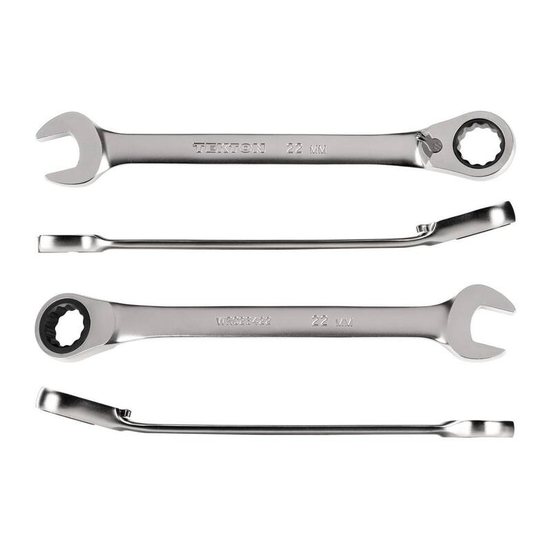 TEKTON 22 mm Reversible 12-Point Ratcheting Combination Wrench - WRC23422