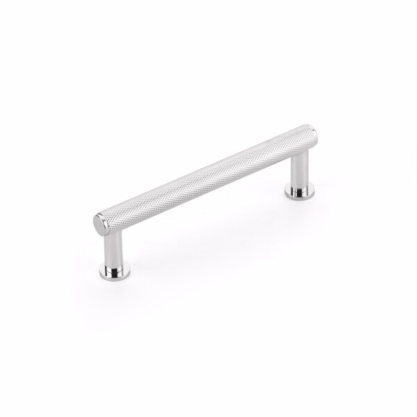 Schaub 4in Center to Center Pub House Knurled Cabinet Pull Polished Chrome Finish - 5004-26