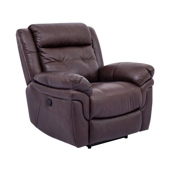 Armen Living Marcel Manual Recliner Chair in Dark Brown Leather - LCMC1BR