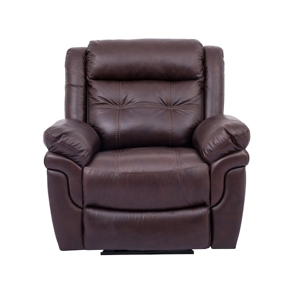Armen Living Marcel Manual Recliner Chair in Dark Brown Leather - LCMC1BR