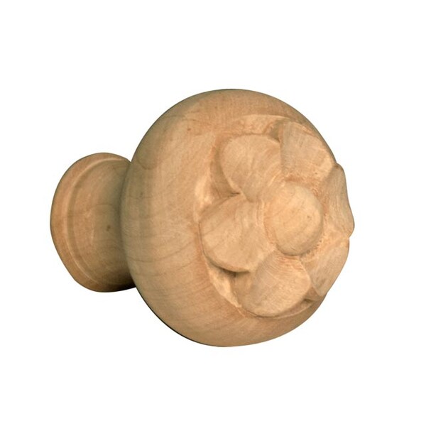Osborne Wood Products 1 3/4 x 2 1/8 Daisy Pull in Rubberwood - 891914RW