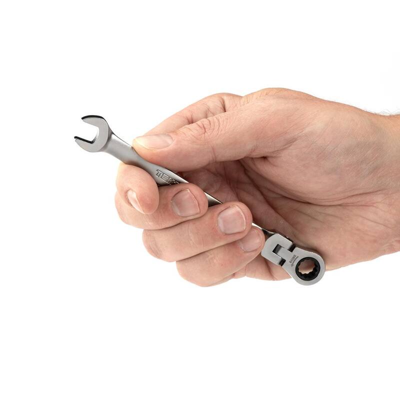 TEKTON 8 mm Flex Head 12-Point Ratcheting Combination Wrench - WRC26408