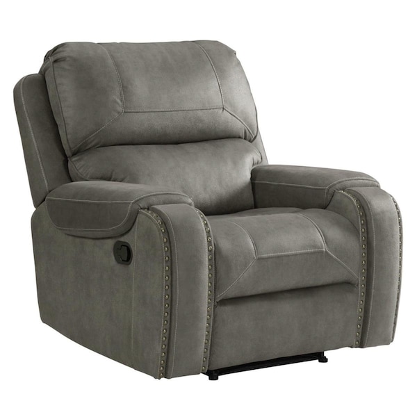 Sunset Trading 41 in. Calvin Recliner Chair with Nailheads Gray - Fabric - SU-CL23004100-107