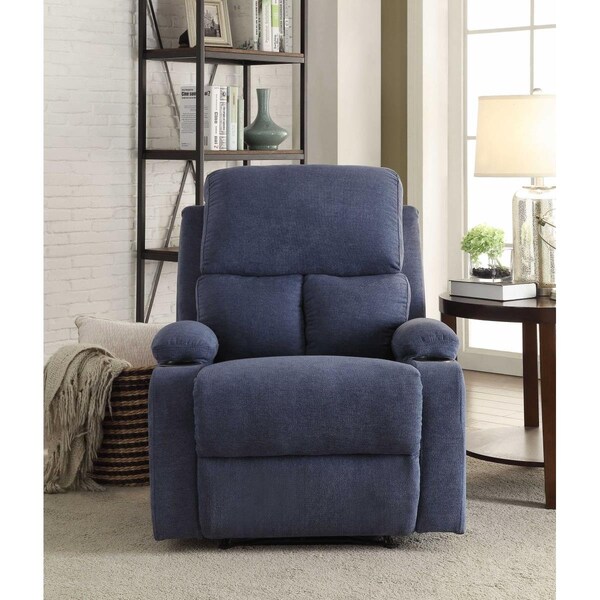 Oceantailer Home Roots Furniture  39 x 32 x 37 in. Linen Fabric & Wood Frame Recliner - Chocolate - 286182
