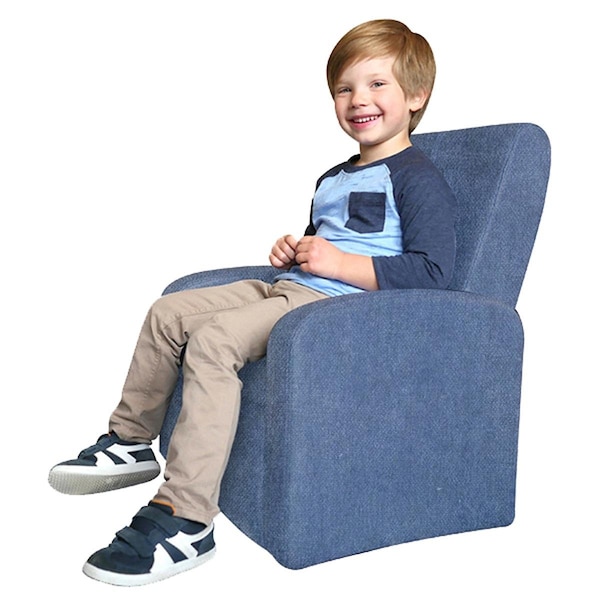 Gfancy Fixtures Kids Blue Comfy Upholstered Recliner Chair with Storage - GF3100609