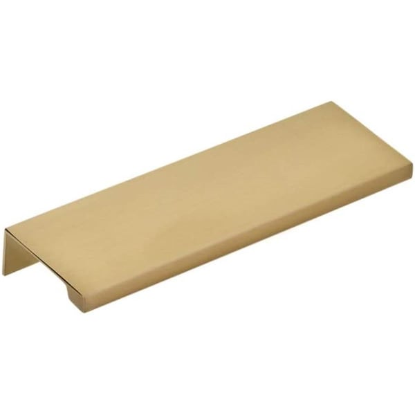Patioplus 4 in. Center to Center Cabinet Edge Pull, Satin Brass - PA2001705