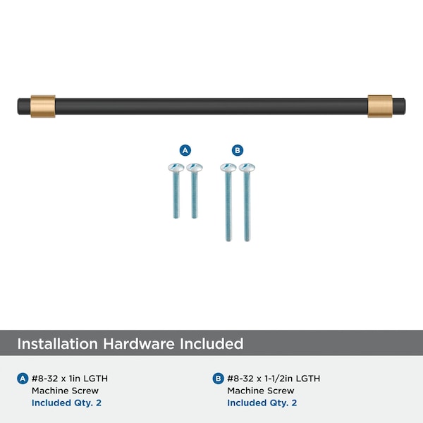Amerock Mergence 7-9/16 inch 192mm Center-to-Center Matte Black/Champagne Bronze Cabinet Pull - BP36980FBCZ