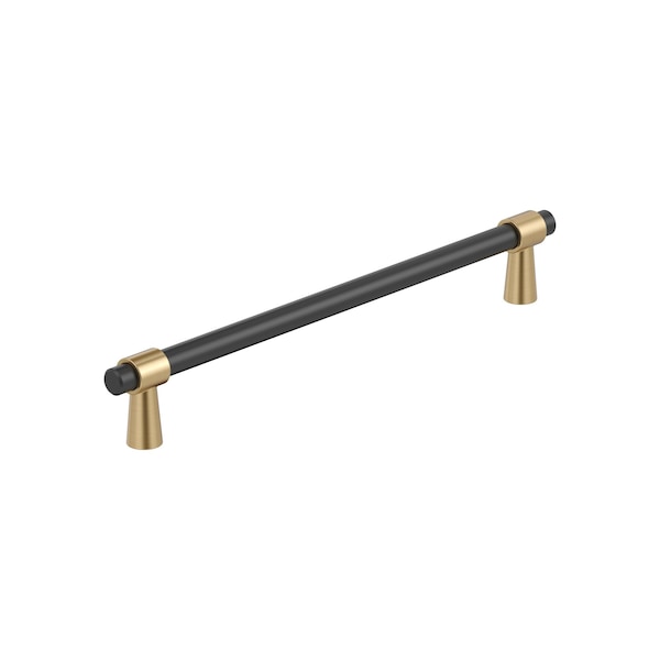 Amerock Mergence 7-9/16 inch 192mm Center-to-Center Matte Black/Champagne Bronze Cabinet Pull - BP36980FBCZ