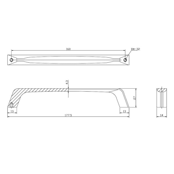Richelieu 6 5/16 in (160 mm) Center-to-Center Chrome Contemporary Cabinet Pull - BP7348160140