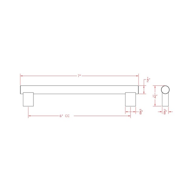 Richelieu 6 in (152 mm) Center-to-Center Brushed Nickel Contemporary Cabinet Pull - BP535556195