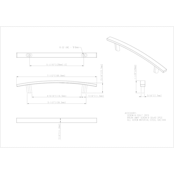 Elements By Hardware Resources 128 mm Center-to-Center Brushed Pewter Square Thatcher Cabinet Bar Pull - 859-128BNBDL