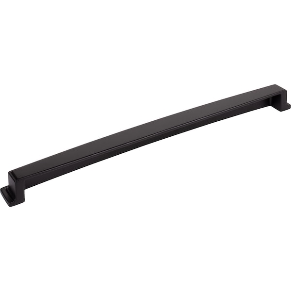 Jeffrey Alexander 305 mm Center Matte Black Square-to-Center Square Renzo Cabinet Cup Pull - 141-305MB