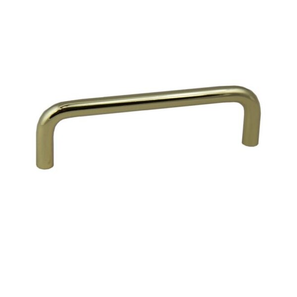 Crown 4-3/8" Wire Cabinet Pull with 4" Center to Center Polished Brass Finish - CHP355PB