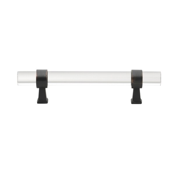 Gliderite Hardware 3-3/4 in. Center to Center Clear Acrylic Cabinet Pull Oil Rubbed Bronze, 10PK - 4718-96-ORB-10