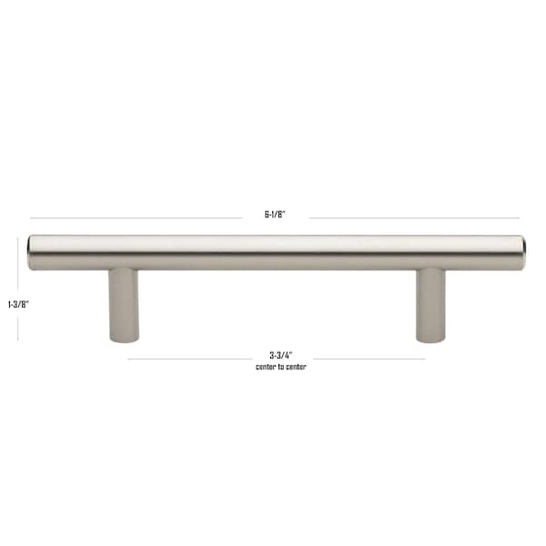 Gliderite Hardware 3-3/4 in. Center to Center Satin Nickel Solid Steel Bar Pull - 5001-96-SS, 5PK - 5001-96-SS-5