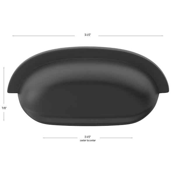 Gliderite Hardware 2-1/2 in. Center to Center Matte Black Classic Bin Pull - 4081-MB, 25PK - 4081-MB-25