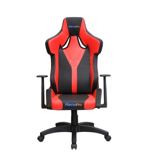 Kd Aparador Galactica Chair High Backrest Ergonomic Gaming Office Computer Recliner; Swivel Seat Red Leather - KD3499502