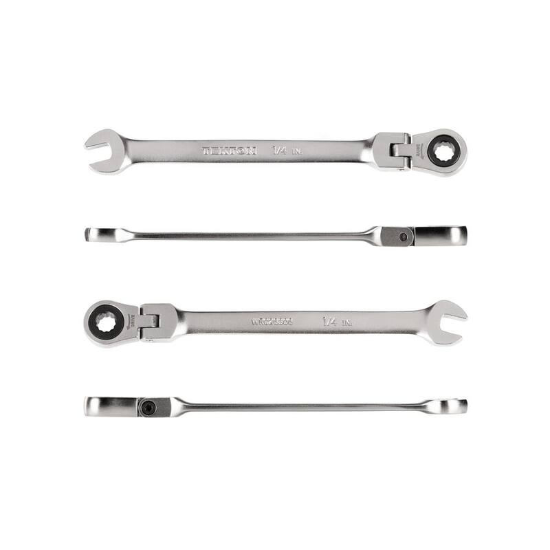 TEKTON 1/4 in. Flex Head 12-Point Ratcheting Combination Wrench - WRC26306