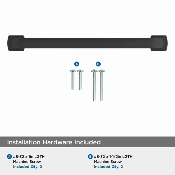 Amerock Surpass 6-5/16 in 160 mm Center-to-Center Matte Black Cabinet Pull - BP36896FB